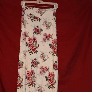 White floral maxi skirt